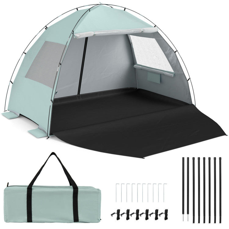 Beach Tent Sun Shelter with Canopy Easy Setup UPF50+ Sun Protection