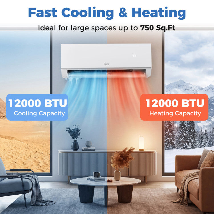 Blast Pro Series 12000 BTU 20 SEER2 208-230V Wifi Enabled Mini Split Air Conditioner and Heater