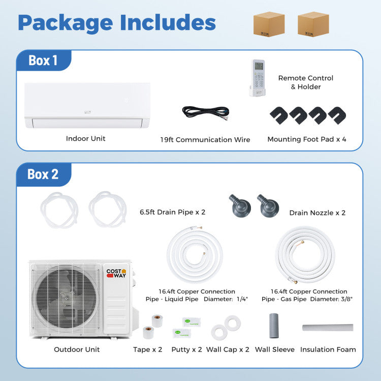 Blast Pro Series 18000 BTU 20 SEER2 208-230V Wifi Enabled Mini Split Air Conditioner and Heater