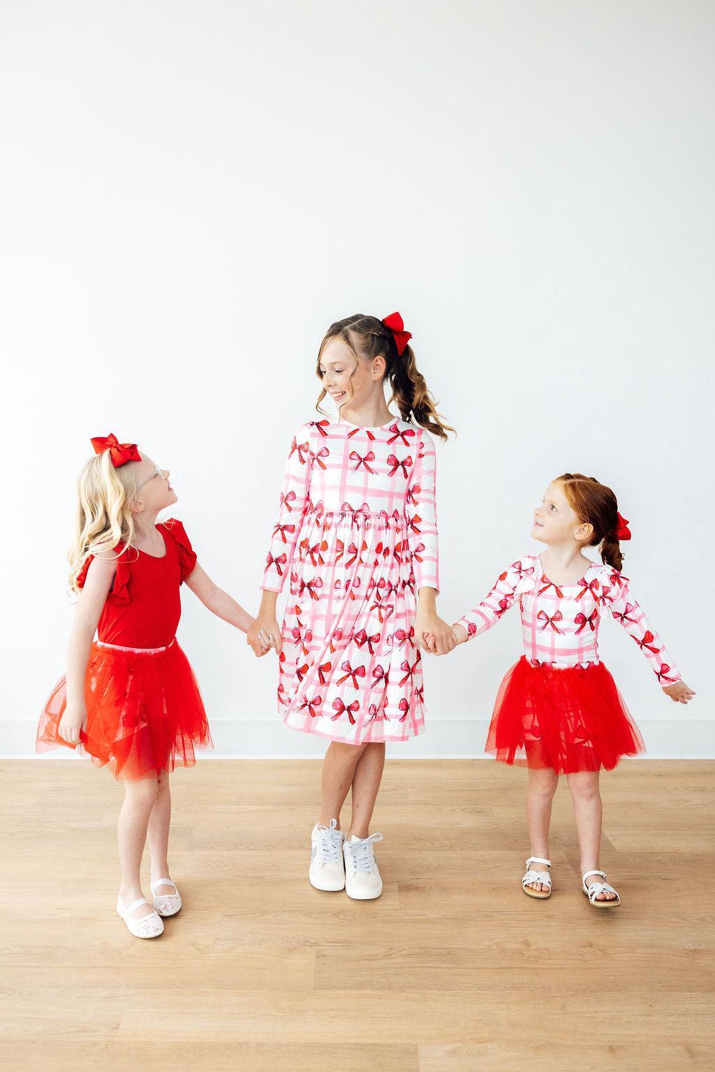 Bow La La L/S Flutter Sleeve Leotard