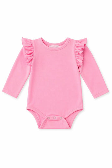 Bubblegum Pink L/S Flutter Bodysuit
