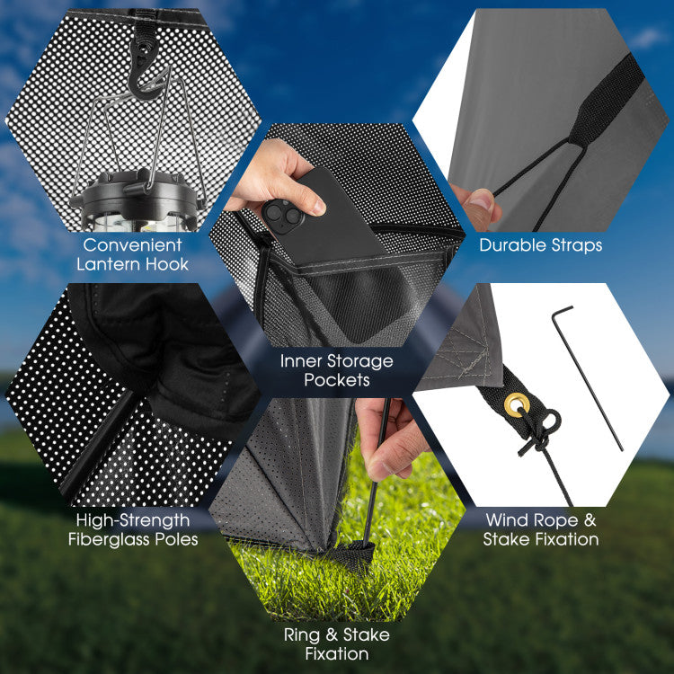 Pop-up Camping Tent for 2-3 People with Carry Bag and Rainfly for Backpacking Hiking Trip