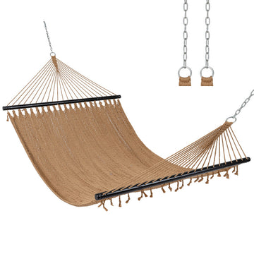 Caribbean Hammock with Spreader Bar for Patio Poolside