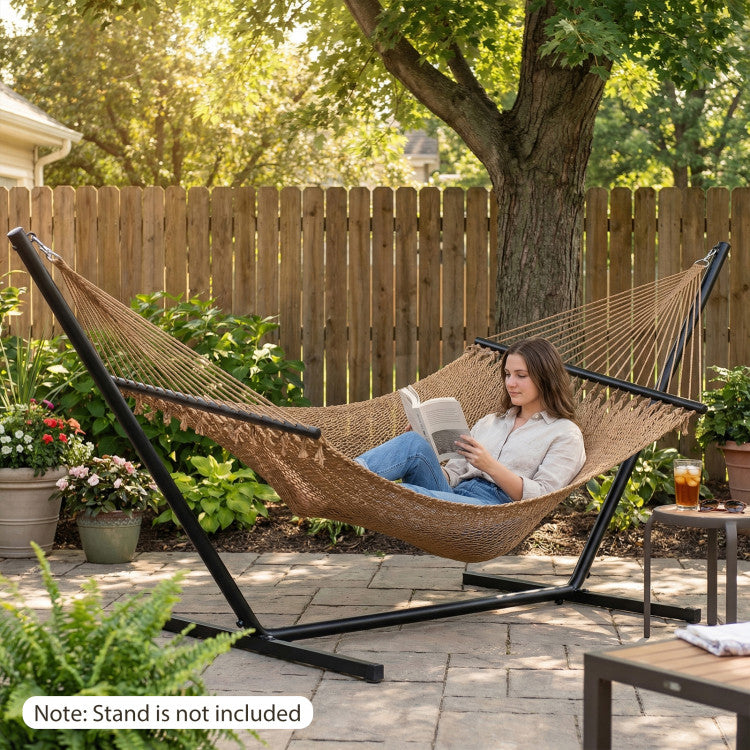 Caribbean Hammock with Spreader Bar for Patio Poolside
