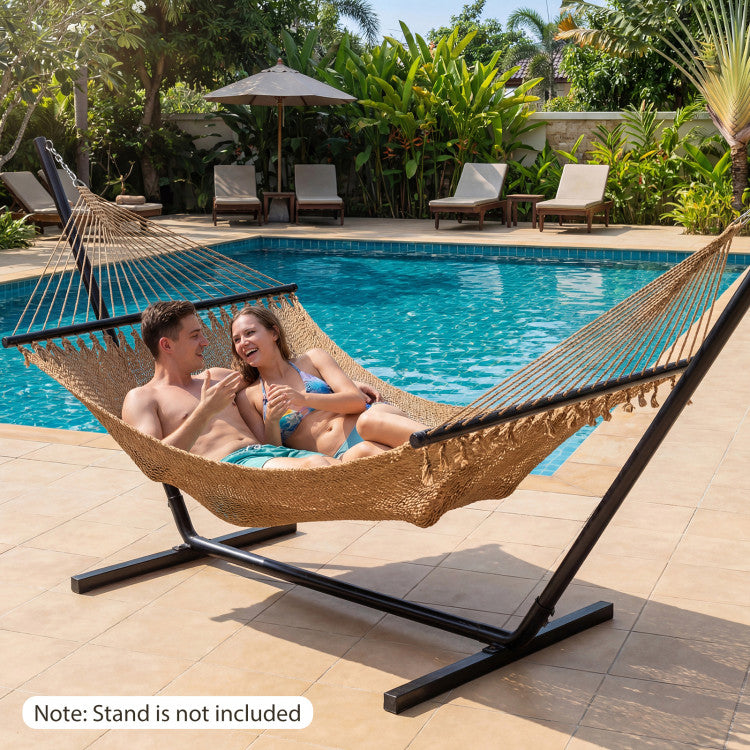 Caribbean Hammock with Spreader Bar for Patio Poolside