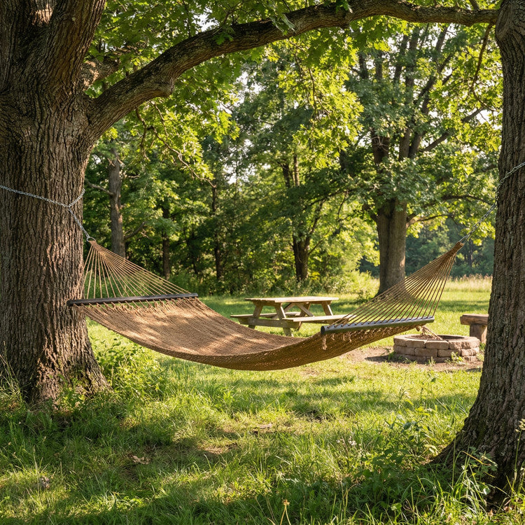 Caribbean Hammock with Spreader Bar for Patio Poolside
