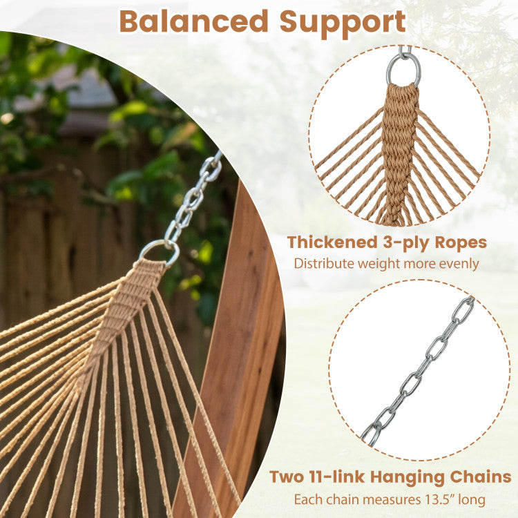 Caribbean Hammock with Spreader Bar for Patio Poolside
