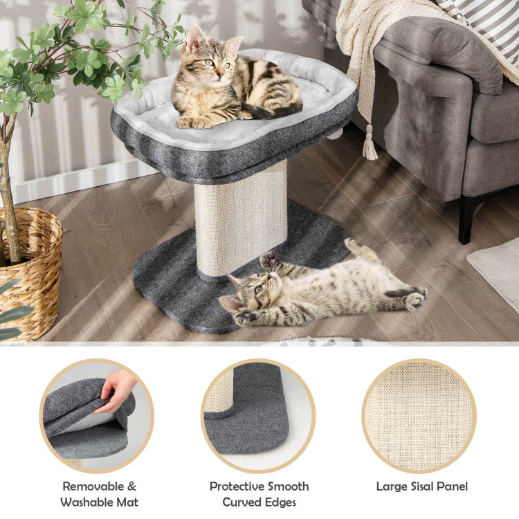 Modern Cat Tree Tower with Large Plush Perch and Sisal Scratching Plate