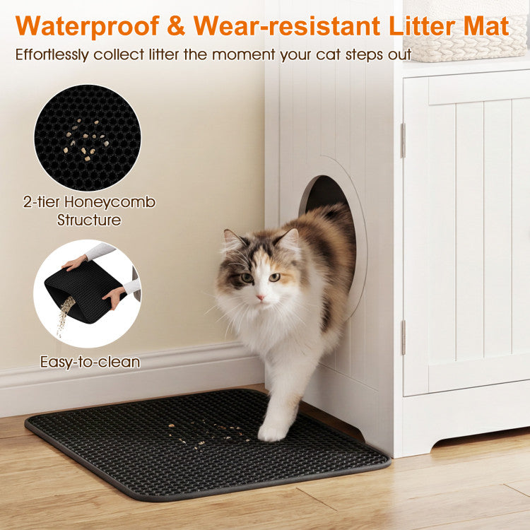 Cat Litter Box Enclosure Wooden Hidden Pet Washroom Furniture