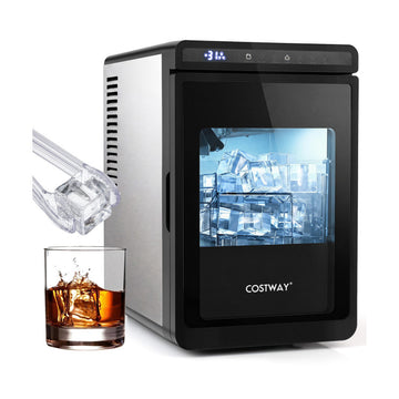 Clear Ice Cube Maker Countertop 1.6 Inches Large Square Ice Cubes