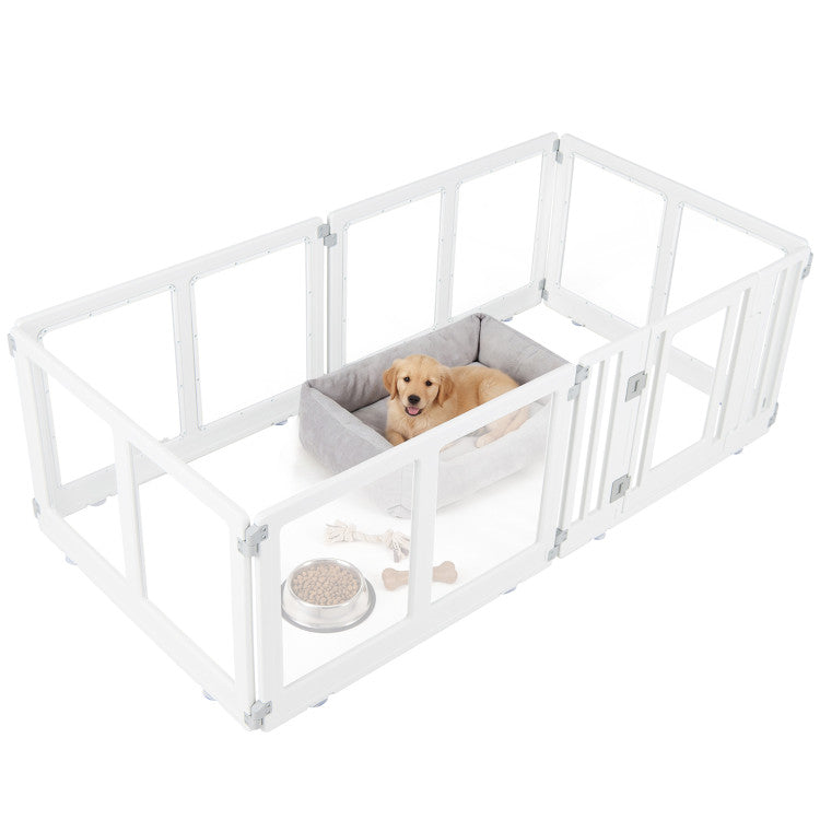 Clear Plastic Dog Playpen with Secure Locking Door