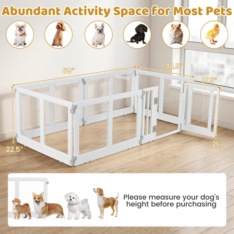 Clear Plastic Dog Playpen with Secure Locking Door