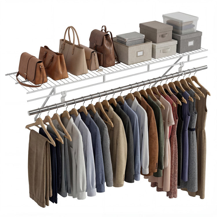 Closet Shelves Wall Mounted with Ventilated Metal Wire Shelving Kit