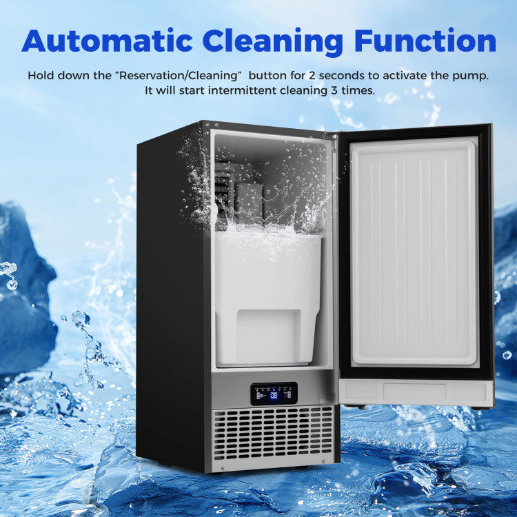 Compact Commercial Ice Maker with 25 lbs Storage Capacity for Home Bar Cafe