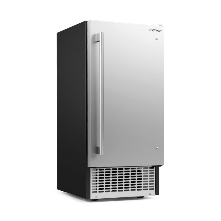 Compact Commercial Ice Maker with 25 lbs Storage Capacity for Home Bar Cafe