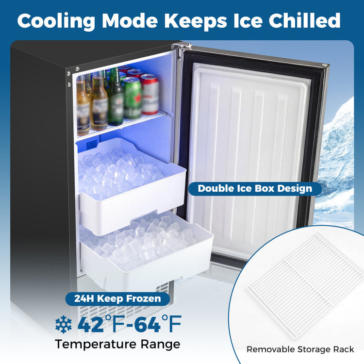 Commercial Under Counter Ice Maker 90 lbs/Day with Built-in Freestanding Ice Making Machine