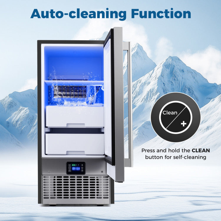 Commercial Under Counter Ice Maker 90 lbs/Day with Built-in Freestanding Ice Making Machine