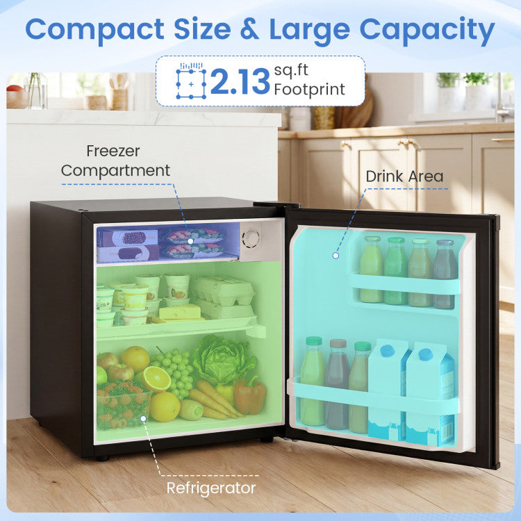 Compact Mini Fridge with 7-Level Adjustable Thermostat