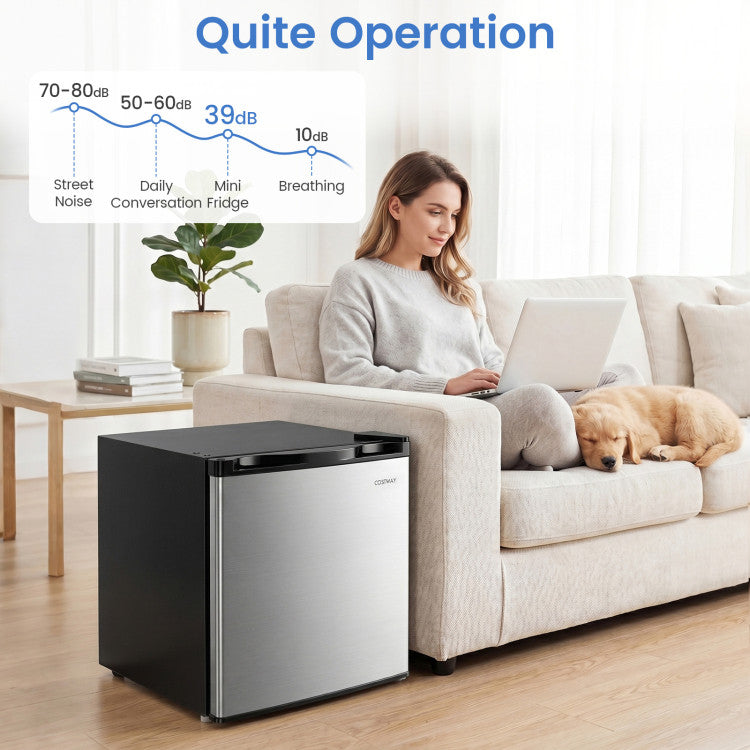 Compact Mini Fridge with 7-Level Adjustable Thermostat