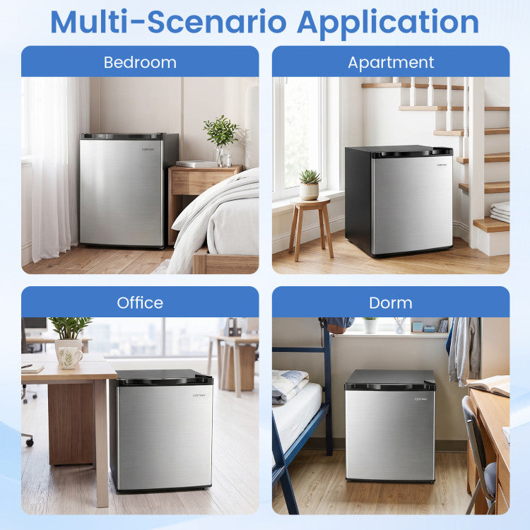Compact Mini Fridge with 7-Level Adjustable Thermostat