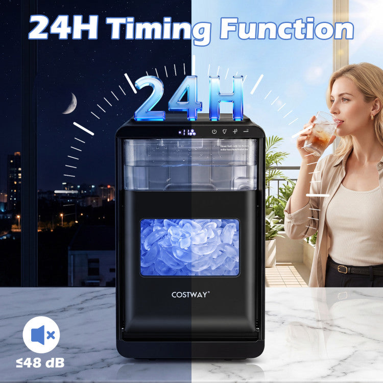 Crescent Ice Maker Countertop 26 Lbs/24H Ice Machine with 16 Crescent Cubes
