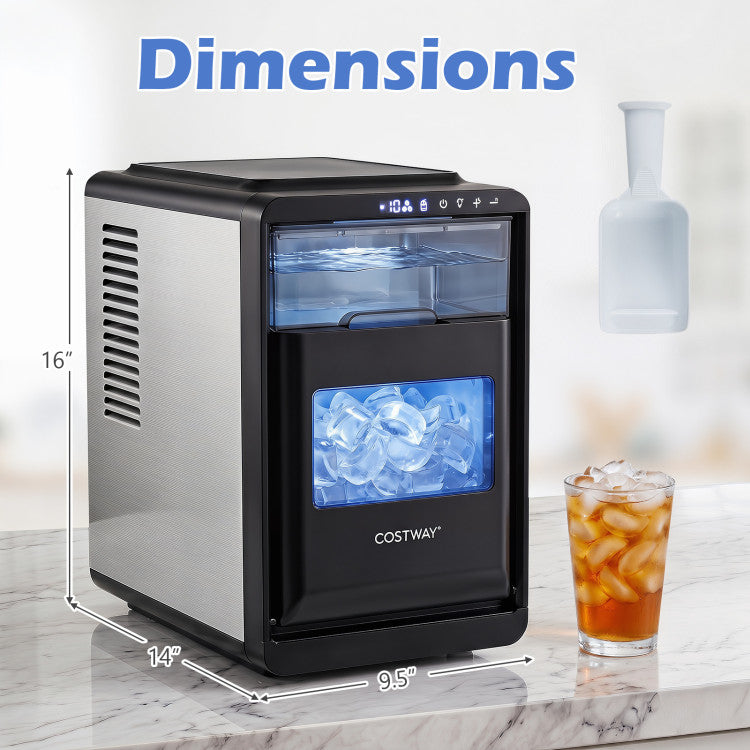 Crescent Ice Maker Countertop 26 Lbs/24H Ice Machine with 16 Crescent Cubes