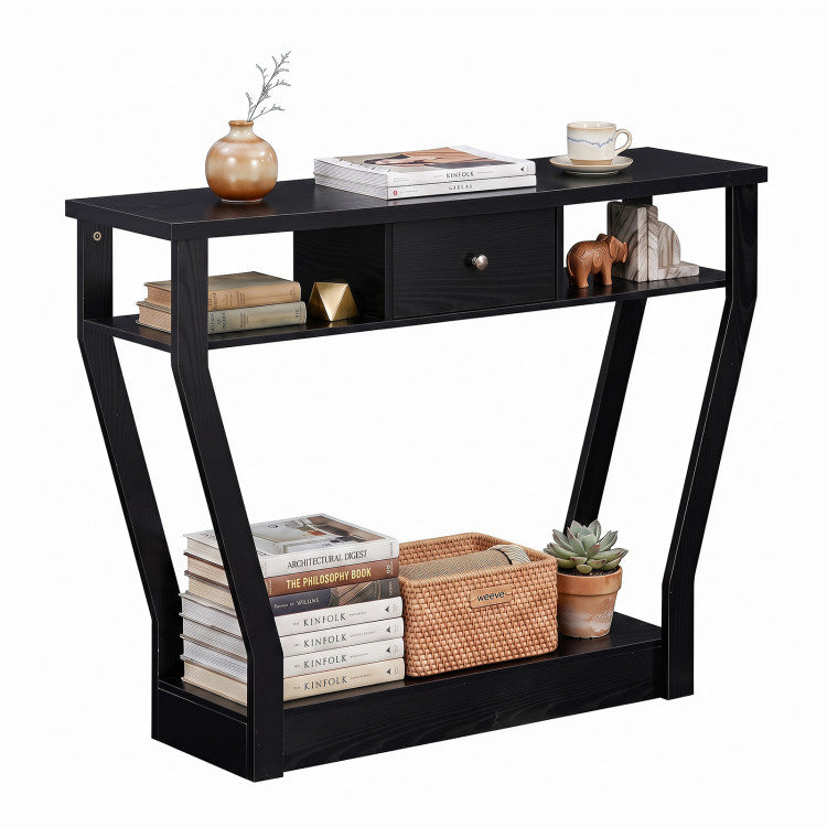 Console Hall Table with Storage Drawer and Shelf