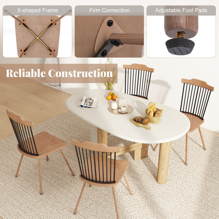 Dining Chair with Spindle Back and Ergonomic Contoured Seat Set of 2