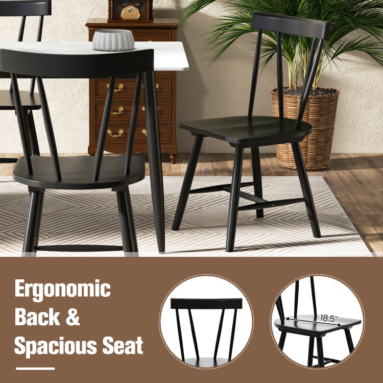 Armless Chairs with Solid Rubber Wood Frame