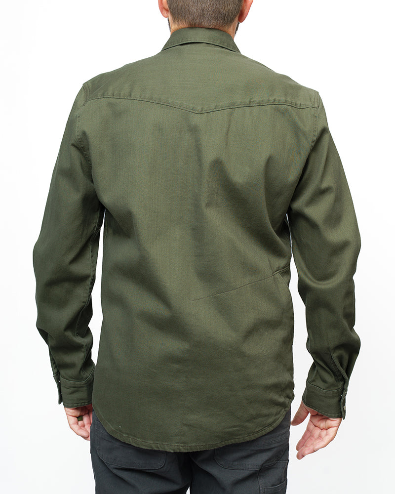 Earl Denim Shirt - Dusty Olive