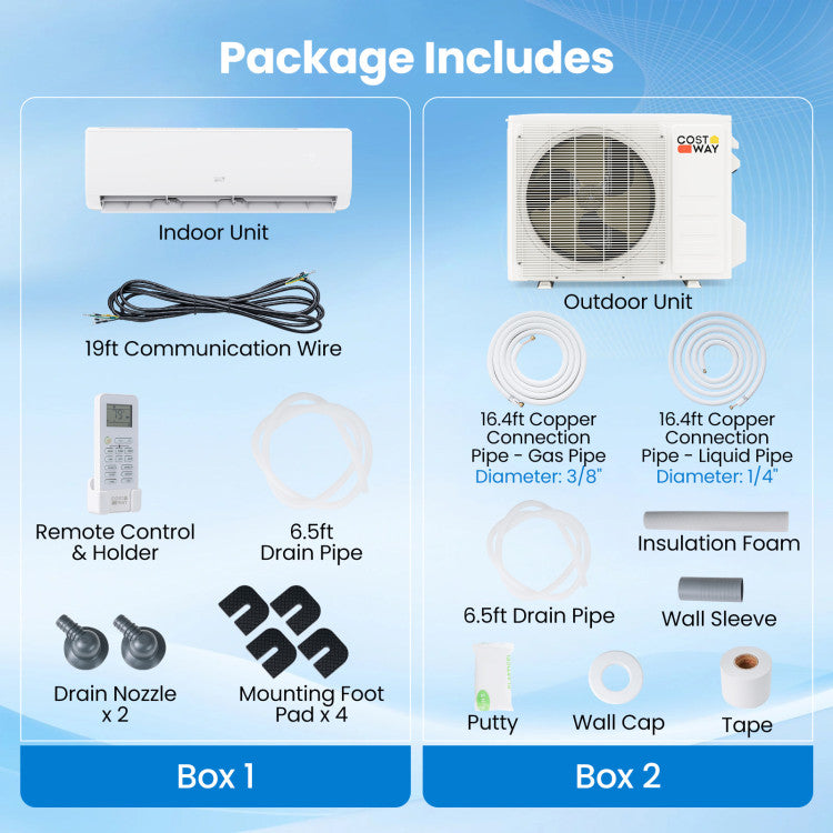 EcoGuard Series 12000 BTU 20 SEER2 208-230V Mini Split Air Conditioner and Heater