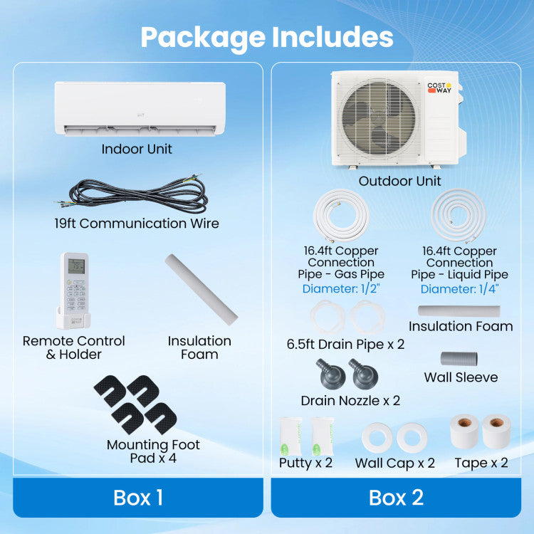 EcoGuard Series 24000 BTU 21 SEER2 208-230V Mini Split Air Conditioner and Heater