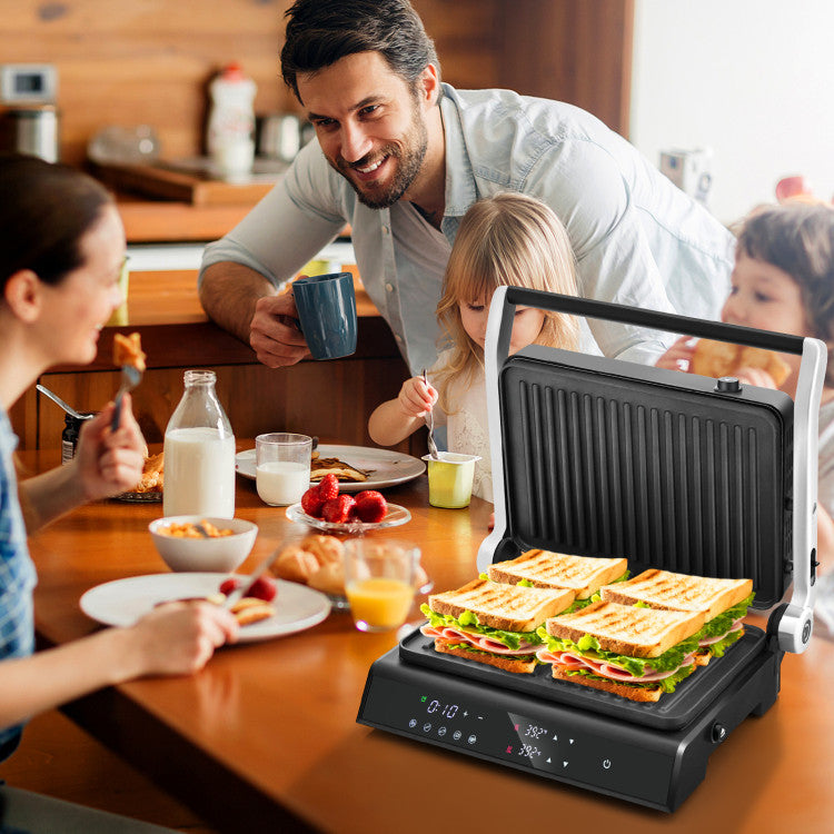 3 in 1 Indoor Electric Panini Press Grill with LED Display