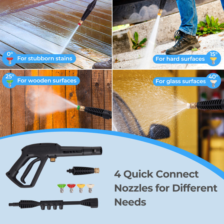 1900 PSI 1.8 GPM Electric Pressure Washer with 4 Quick Connect Nozzles