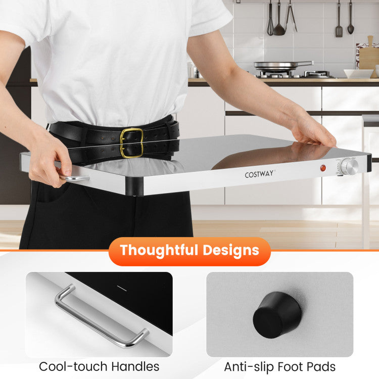 Electric Warming Food Warmer with Adjustable Temperature Control and Overheat Protection