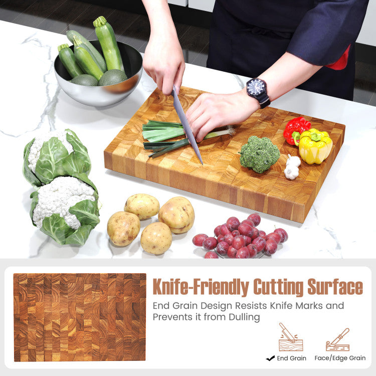 End Grain Cutting Board With Natural Waxes and Oils