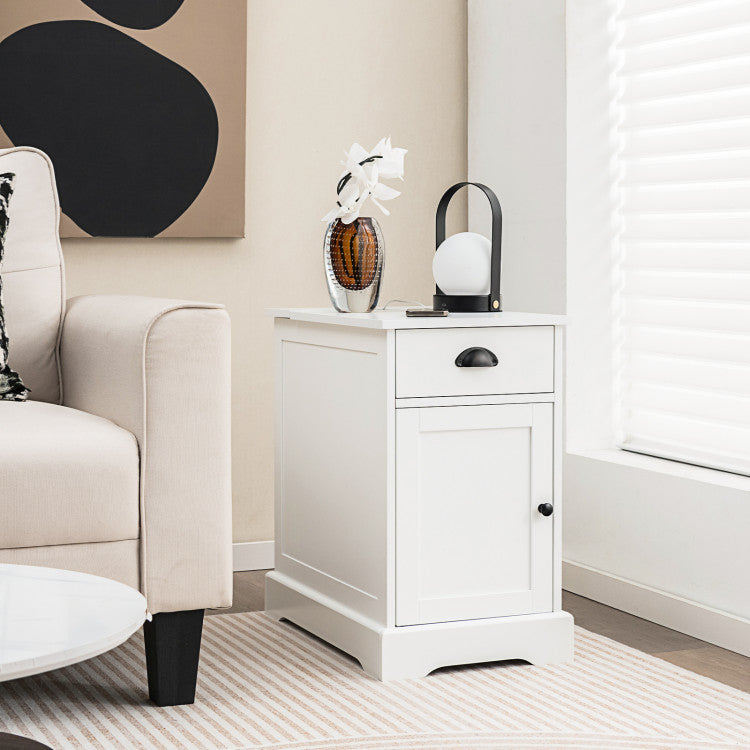 End Table with Charging Station and Flip Top