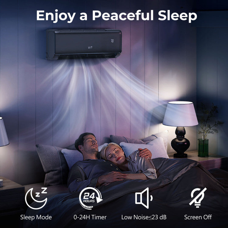 GreyVolt Series Energy Star Certified 18000 BTU 21 SEER2 208-230V Mini Split Air Conditioner and Heater Gray