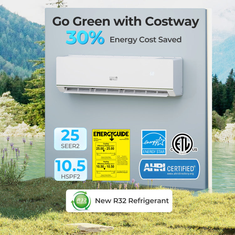 SEERXtreme Series ENERGY STAR Certified 18000 BTU 25 SEER2 208-230V Mini Split Heat Pump Heating at -13°F