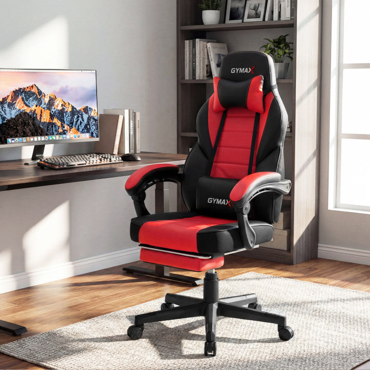 Ergonomic Video Game Chair with Headrest and Reclining Backrest