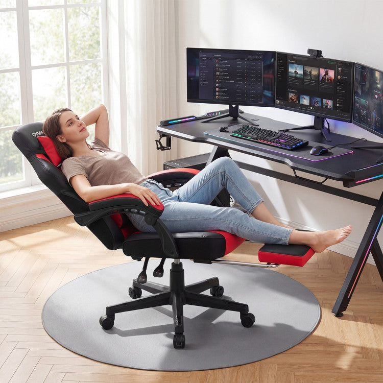 Ergonomic Video Game Chair with Headrest and Reclining Backrest