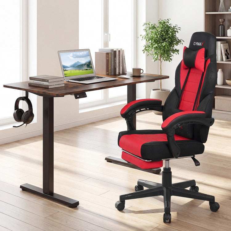 Ergonomic Video Game Chair with Headrest and Reclining Backrest