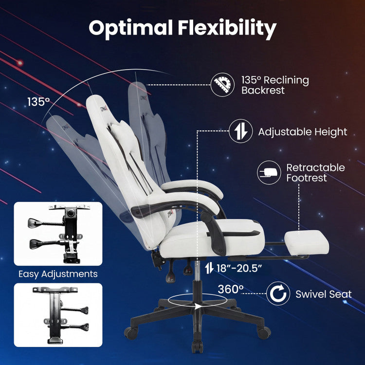 Ergonomic Video Game Chair with Headrest for Home Office