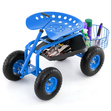 Extendable Handle Garden Cart Rolling Wagon Scooter