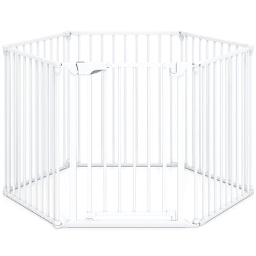 Extra Wide Baby Gate Fits 34.5-154" Openings 6-Panel Adjustable Pet Safety Fence