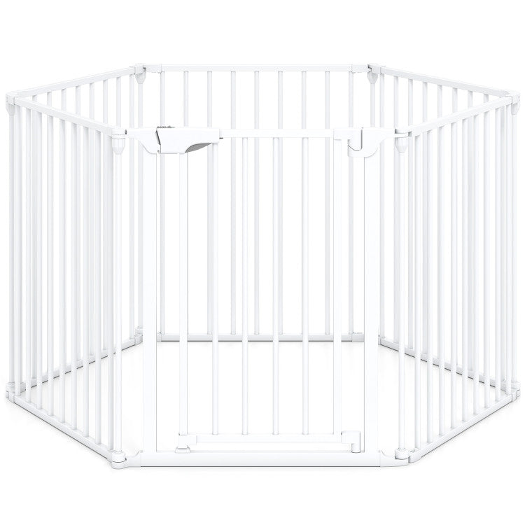 Extra Wide Baby Gate Fits 34.5-154" Openings 6-Panel Adjustable Pet Safety Fence