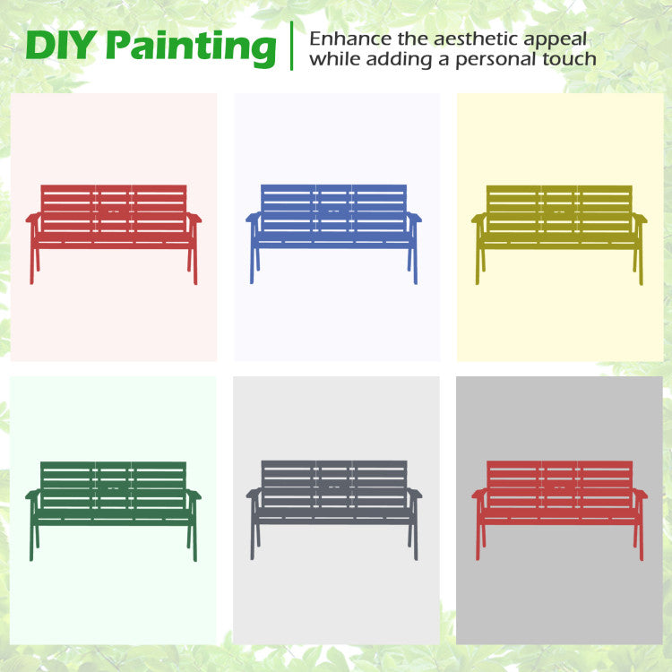 Outdoor Fir Wood Bench with Foldable Middle Table