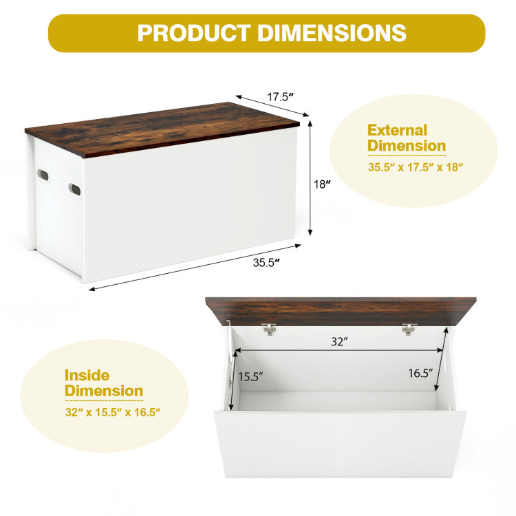 Flip-top Storage Chest with Self-hold Cover and Pneumatic Rod