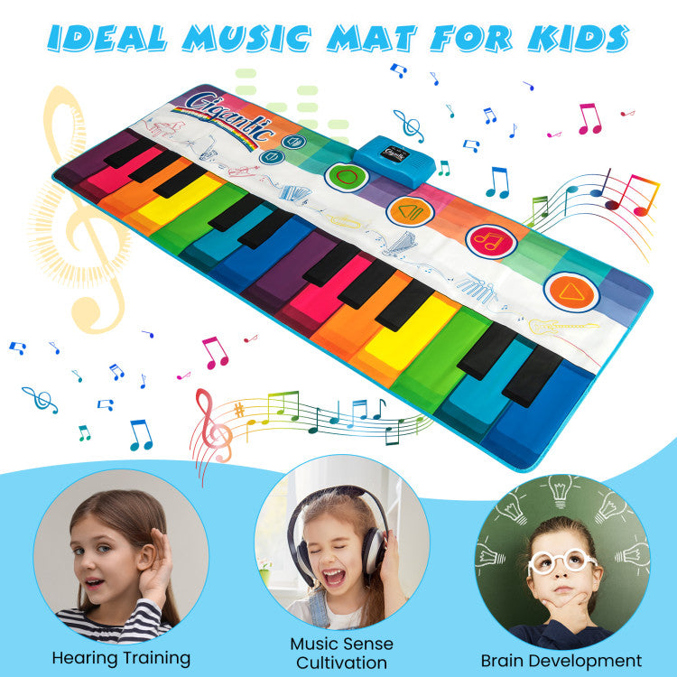 Floor Piano Dance Mat for Kids Musical Playmat with 8 Instrument Sounds
