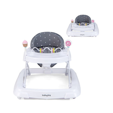 Foldable Baby Activity Walker with Adjustable Height and Detachable Seat Cushion